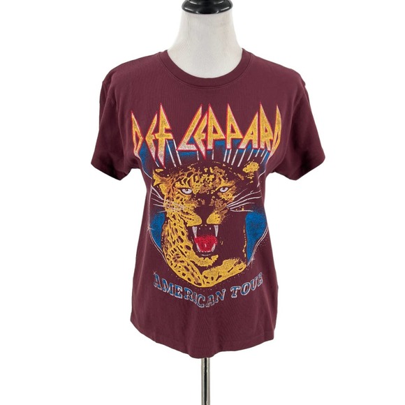 Daydreamer Womens Def Leppard American Tour Graphic Tee Huckleberry Size Medium - Picture 1 of 11